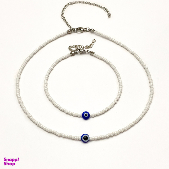 ست دستبند و پابند دخترانه سورا مدل چشم نظر کد SN003