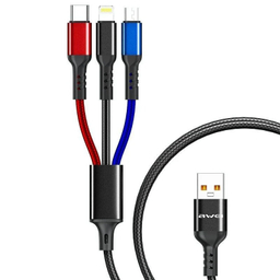 کابل دیتا و شارژ USB به Lightning / Type-C / Micro-USB اوی مدل CL-971 طول 1.2 متر