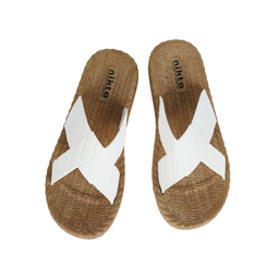 دمپایی زنانه نیکتا مدل حصیری رنگ سفید