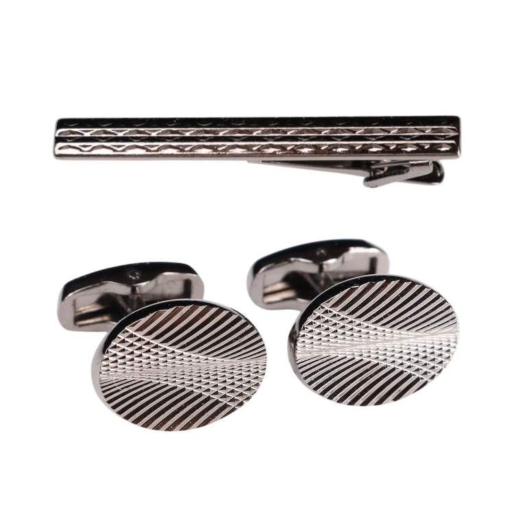 ست دکمه سردست و گیره کراوات مردانه نسن مدل ND2