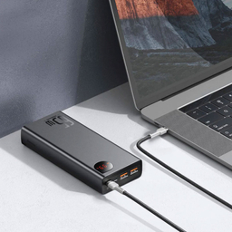 پاوربانک 65 وات بیسوس مدل B08TH ظرفیت 20000 میلی آمپر ساعت به همراه کابل USB-C به USB-A