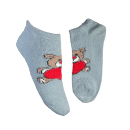 جوراب زنانه مچی پشمی طرح خرس کد 24241