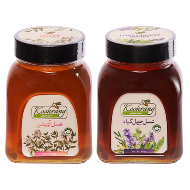 عسل طبیعی آویشن و چهل گیاه رویال کندو کوهرنگ وزن 900 گرم بسته 2 عددی