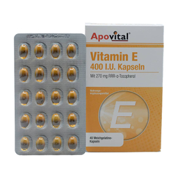 کپسول ویتامین ای 400 میلی گرم آپوویتال بسته 40 عددی