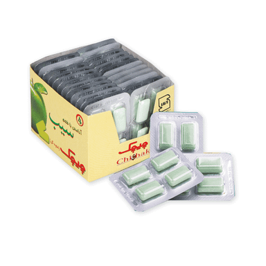 آدامس سیب چیچک بسته 4 عددی مجموعه 24 عددی