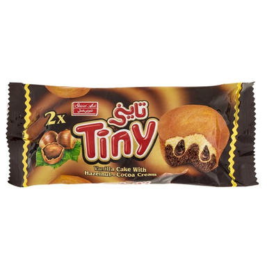 کیک تاینی با مغز کرم فندق شیرین عسل وزن 60 گرم بسته ۳۶ عددی