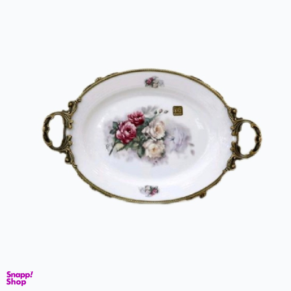 دیس بیضی دسته برنج انتیک میراکل لیموژ کد 161 سایز 30