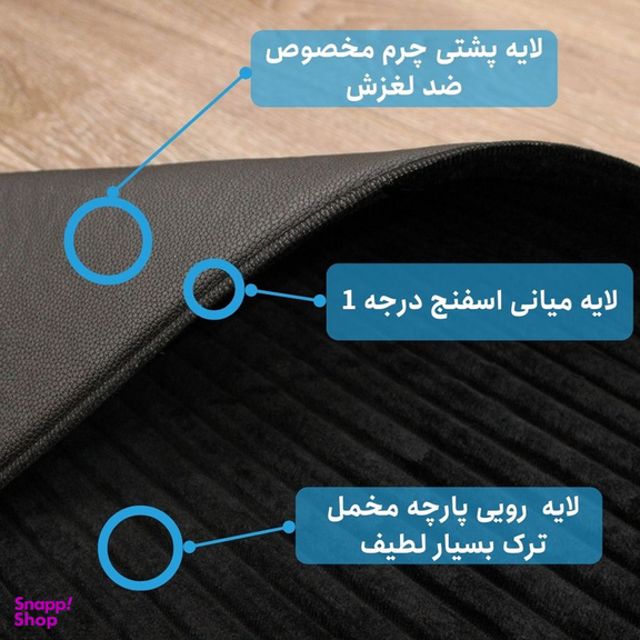 پادری شاران هوم مدل 3 لایه اسفنج دار طرح مخمل ویژه سایز 50×100 سانتی متر