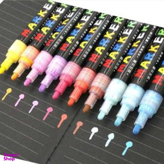 ماژیک اکرلیک 12 رنگ ام اند جی مدل AP12 کد 12366