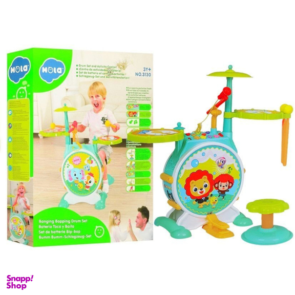 اسباب بازی موزیکال هولی تویز جاز و درام بزرگ مدل 3130 Dimple Electric Big Toy Drum Set for Kids