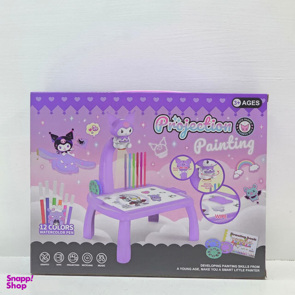 بازی آموزشی رنگ آمیزی ناب سل مدل میز نقاشی پروژکتوردار طرح کرومی