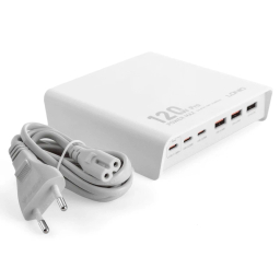 شارژر رومیزی 120 وات الدینیو مدل HUB CHARGER Q605