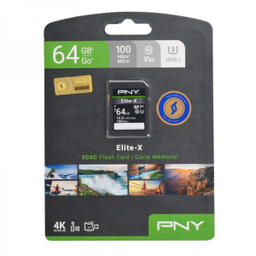 کارت حافظه پی ان وای مدل SDXC 64GB 100MB/S 4K ULTRA HD ظرفیت 64 گیگابایات