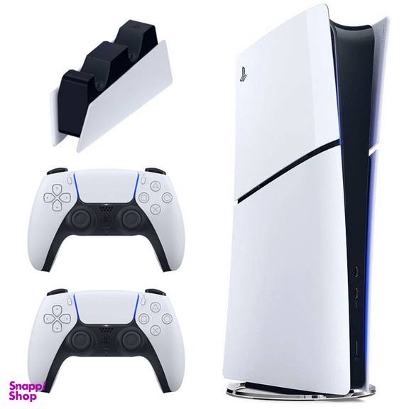 کنسول بازی سونی مدل PlayStation 5 Slim Digital Edition ظرفیت 1 ترابایت ریجن 2016B اروپا به همراه دسته اضافی و پایه شارژر