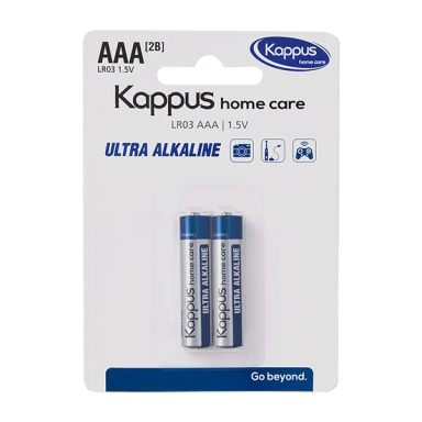 باتری نیم قلمی کاپوس مدل Home Care Ultra Alkaline AAA بسته 2 عددی