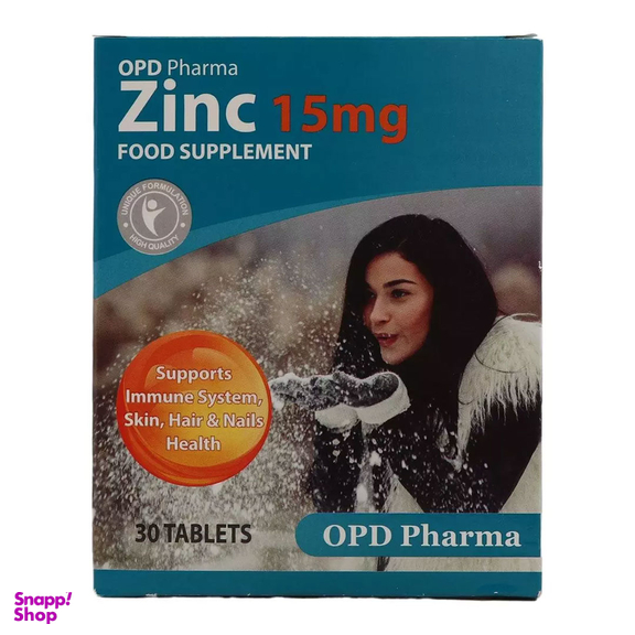 قرص زینک او پی دی فارما 15 میلی گرمی بسته 30 عددی