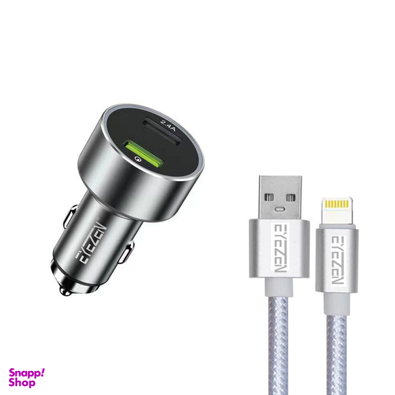 شارژر فندکی اِیزن مدل EC-C3 به همراه کابل تبدیل لایتنینگ