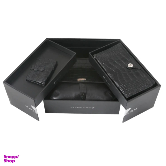 ست هدیه زنانه چرم یلسان مدل Saina کد RDS-CHN-GC-056-MSK