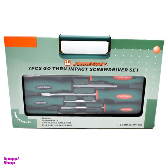 پیچ گوشتی ضربه خور جانزوی مدل D70PP07S مجموعه 7 عددی