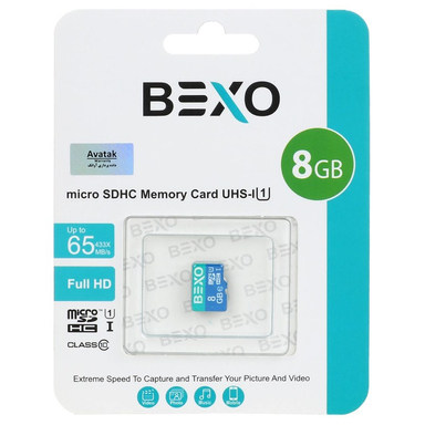 کارت حافظه MicroSDHC بکسو UHS-I 433X 65MBs Class 10 ظرفیت 8 گیگابایت