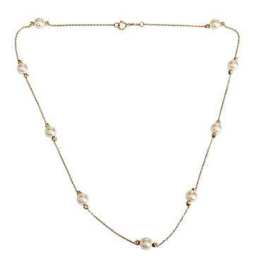 گردنبند طلا 18 عیار زنانه مدل مروارید کد J-1018-49