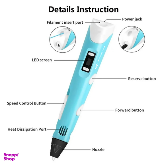 قلم طراحی سه بعدی گیفت کالکشن مدل GC 3D Pen