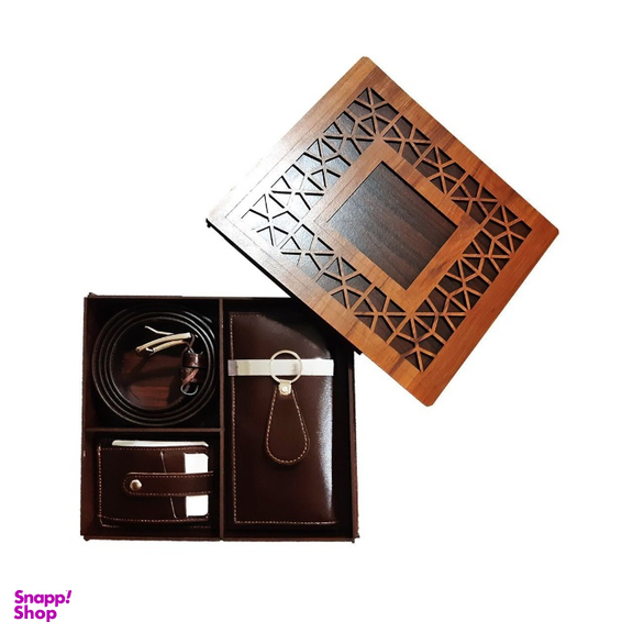 ست هدیه 3 تکه مردانه سهند چرم مدل محراب