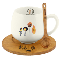 ست ماگ سایه دار مکنوس کد 1008 به همراه قاشق و زیرلیوانی