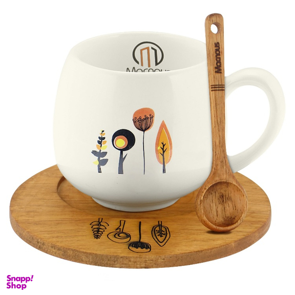 ست ماگ سایه دار مکنوس کد 1008 به همراه قاشق و زیرلیوانی