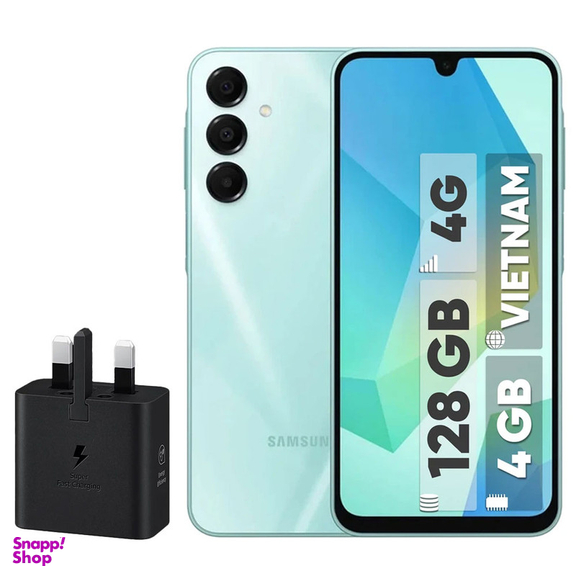 گوشی موبایل سامسونگ مدل Galaxy A16 4G دو سیم کارت ظرفیت 128 گیگابایت و رم 4 گیگابایت نسخه ویتنام به همراه شارژر 25 وات سامسونگ