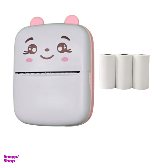 پرینتر لیبل زن ناب سل مدل پرتابل شارژی کد PI-NAAB002 به همراه سه عدد رول کاغذی