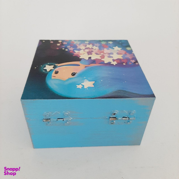 جعبه هدیه چوبی مدل فانتزی طرح دختر رویایی کد SB31