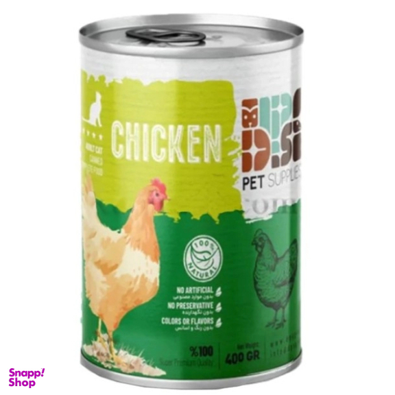 کنسرو نچرال غذای گربه بالغ دی پی اس طعم مرغ وزن 430 گرم