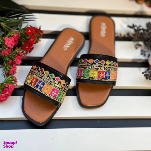 صندل زنانه نیکتا مدل غزل رنگ مشکی