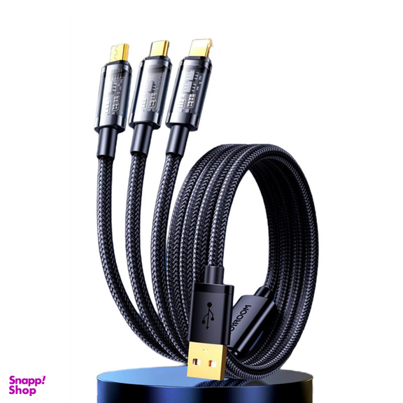 کابل تبدیل USB به لایتنینگ/USB-C/microUSB جوی روم مدل S-1T3015A5 طول 1/2 متر