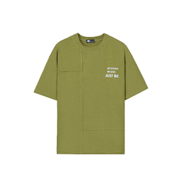 تیشرت زیگ مدل Just be رنگ سبز زیتونی