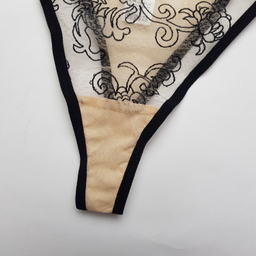 ست سوتین و شورت زنانه برتا مدل توری کد 2020OZB رنگ نسکافه ای