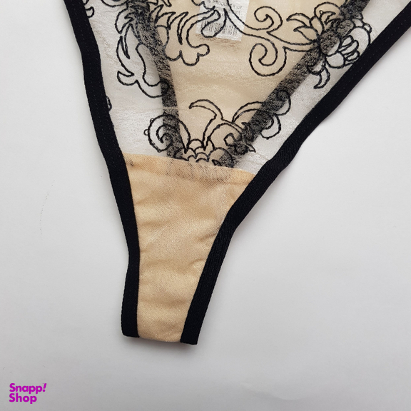 ست سوتین و شورت زنانه برتا مدل توری کد 2020OZB رنگ نسکافه ای