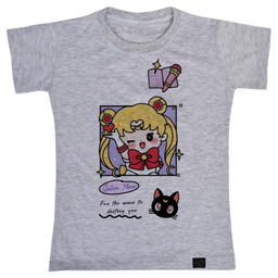 تی شرت آستین کوتاه دخترانه 27 مدل  SAILOR MOON کد WN978
