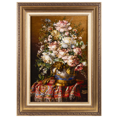 تابلو فرش دستباف سی پرشیا مدل گل در گلدان کد 903617