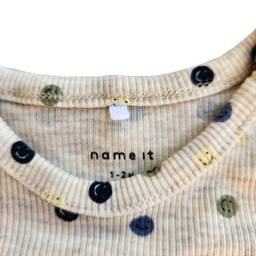 بادی نوزادی نیم ایت طرح شکلک های خندان کد 10259 رنگ کرم