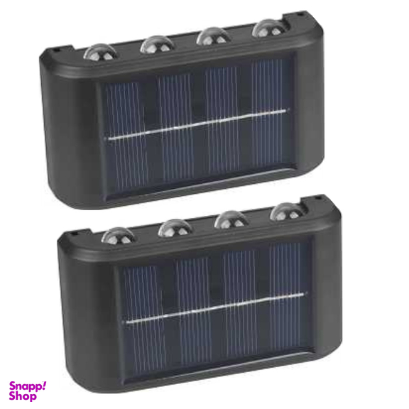 چراغ دیواری خورشیدی دوطرفه سولونیکس مدل 8LED مجموعه 2 عددی