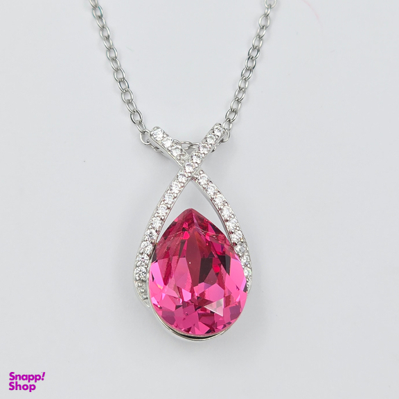 گردنبند نقره زنانه طرح سواروسکی کد swar44 رنگ صورتی