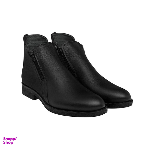 نیم بوت مردانه نوین چرم مدل ویستا دوزیپ Fr- MS1991 رنگ مشکی