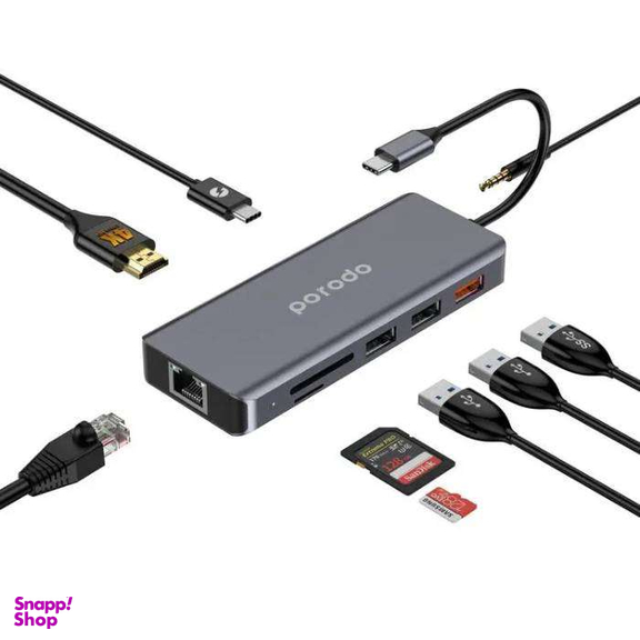 هاب 9 در 1 پرودو مدلUSB-C Hub PD-91CHB-GY
