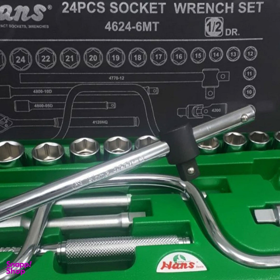 مجموعه 24 عددی آچار بکس هنس مدل 4624-6MT
