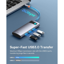 هاب 7 پورت Type-C بیسوس مدل Metal Gleam Series BS-OH146