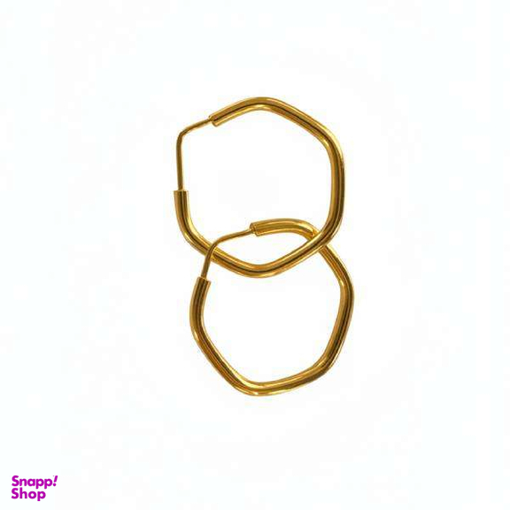 گوشواره طلا 18 عیار زنانه مدل شش ضلعی کد 1170