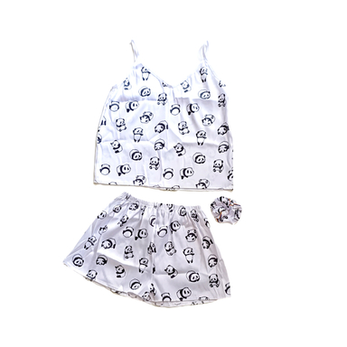 لباس خواب زنانه کد 91 رنگ سفید همراه اسکرانچی