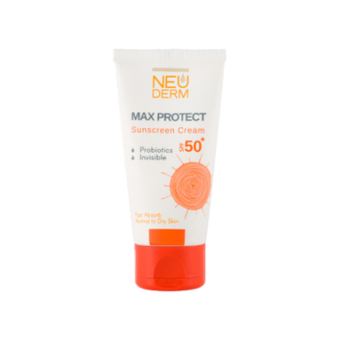 کرم ضد آفتاب بی رنگ نئودرم مدل Max Protect مناسب پوست نرمال و خشک حجم 50 ميلی لیتر